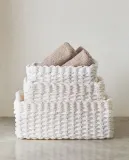 Zara Home Корзина из плетёной бумаги, цвет белый, 21 см — фото 1