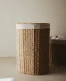 Zara Home Корзина из плетёной бумаги, цвет бежевый, 55.5 см — фото 1