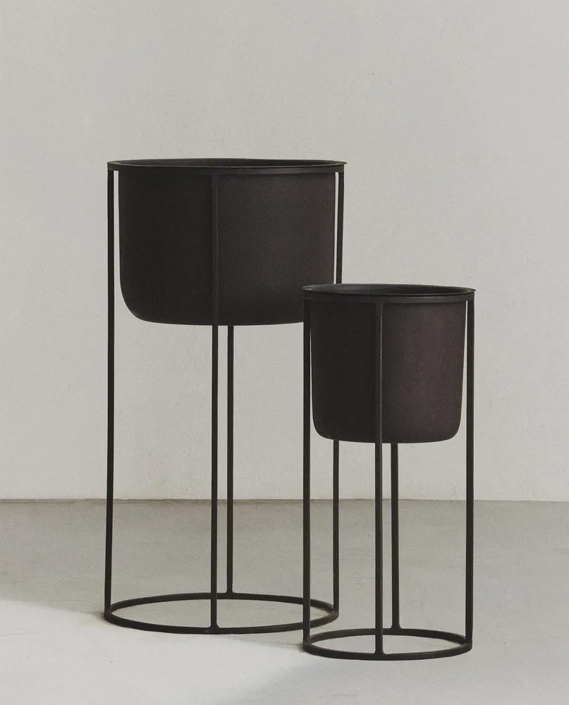 Zara Home Кашпо из металла, цвет чёрный, 45.5 см
