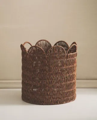 Zara Home Корзина из нержавеющей стали, цвет коричневый, 30 см