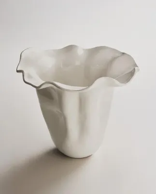 Zara Home Ваза из фаянса, цвет белый, 32 см
