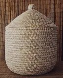 Zara Home Корзина изо льна, цвет бежевый, 42 см — фото 1