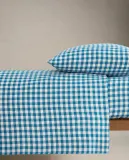 Простыня на резинке Zara Home, хлопок 100%, в клетку, 1660/900 — фото 4