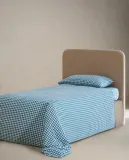 Простыня на резинке Zara Home, хлопок 100%, в клетку, 1660/900 — фото 5