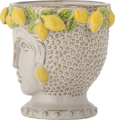 Кашпо Bloomingville Limone, керамика, 16,5 см, жёлтое