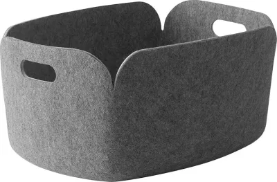 Корзина для хранения Muuto Restore, прямоугольная, пищевой пластик, 48 35 см, серая