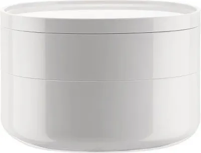 Шкатулка для украшений Alessi Birillo, круглая, пластик, 18 см, белая