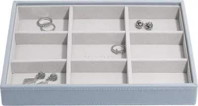 Шкатулка для украшений Stackers Classic, прямоугольная, синтетический материал, 25 18 см, синяя