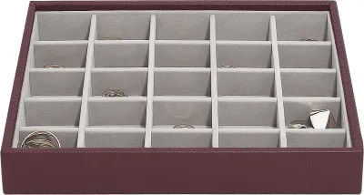 Шкатулка для украшений Stackers Classic, прямоугольная, экокожа, 25 25 см, красная · арт. fabr 76864
