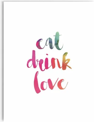 Панно Follygraph typograficzny Eat Drink Love, бумага, 70 50 см