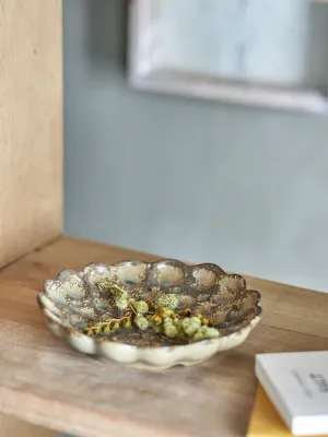 Блюдо сервировочное Bloomingville Oyu, круглое, каменная керамика, 18 см, коричневое