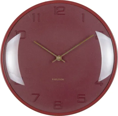 Настенные часы Karlsson Fuerte Dome, металл, 30,5 см, красные