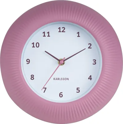 Настенные часы Karlsson Tender Rib, пластик, 25 см, розовые