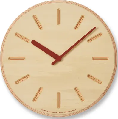 Настенные часы Lemnos Paper Wood Line, дерево, 29 см, оранжевые