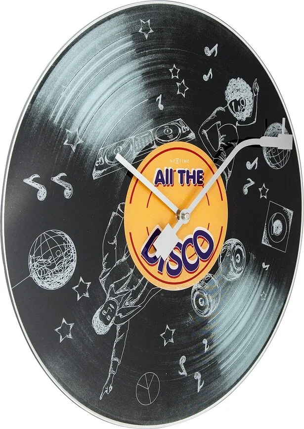 Настенные часы NeXtime All The Disco, стекло, 43 см
