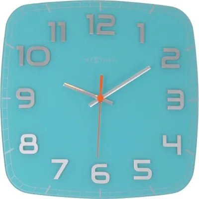 Настенные часы NeXtime Classy Square, стекло, 30 см, синие