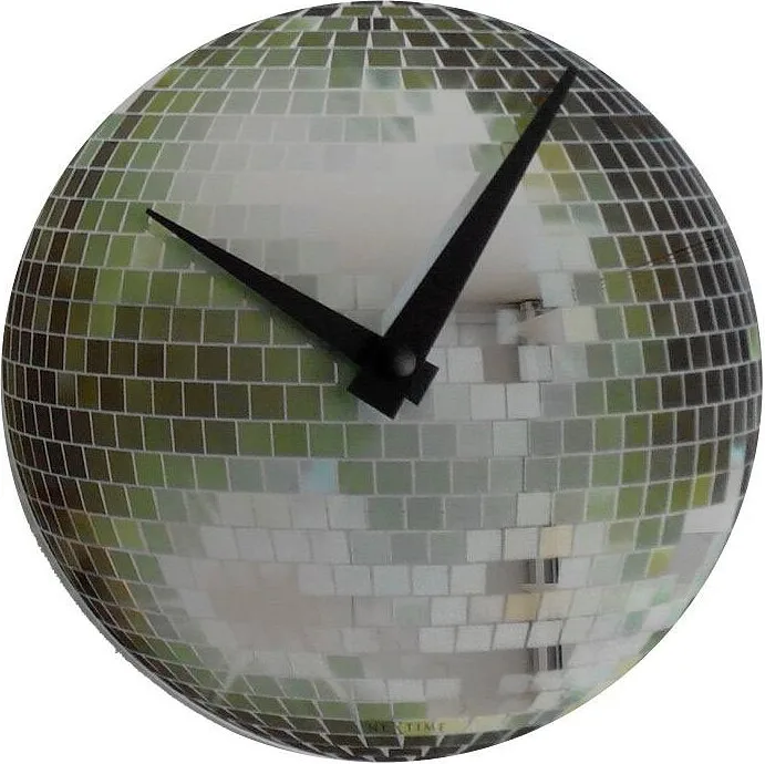 Настенные часы NeXtime Disco, стекло, 30 см, зелёные