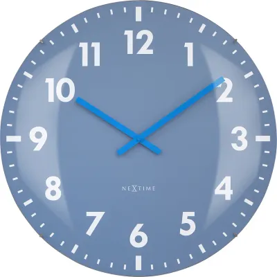 Настенные часы NeXtime Duomo 50, стекло, 50 см, синие