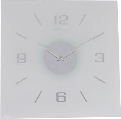 Настенные часы NeXtime Frosted Willie, металл, 35 35 см, белые
