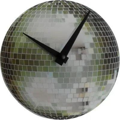 Настенные часы NeXtime Little Disco, стекло, 20 см, зелёные