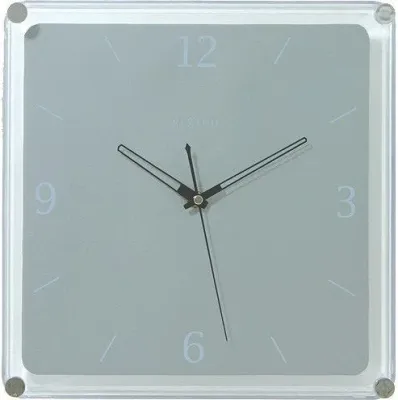 Настенные часы NeXtime Mega, алюминий, 35 35 см, прозрачные