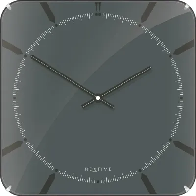 Настенные часы NeXtime Michael Square Dome, стекло, 35 35 см