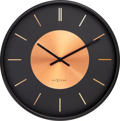 Настенные часы NeXtime Retro II, алюминий, 25 см, чёрные