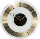 Настенные часы NeXtime Retro, стекло, 31 см, серебристые — фото 1