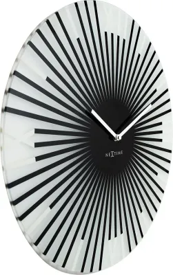 Настенные часы NeXtime Sticks black, стекло, 43 см, чёрные