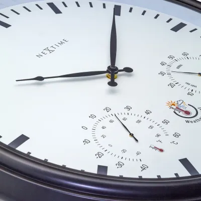 Настенные часы NeXtime, пластик, 50,8 см, чёрные