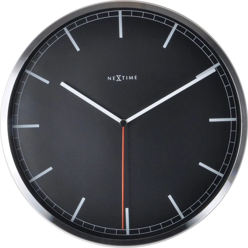 Настенные часы nextime company, алюминий, чёрные · арт. fabr 3121st