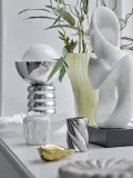 Набор подсвечников Bloomingville Silvia, 2 предмета, керамика, 9,5 7 см, серебристый — фото 1
