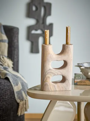 Подсвечник Bloomingville Lodi, натуральный камень, 25,5 7 см, бежевый