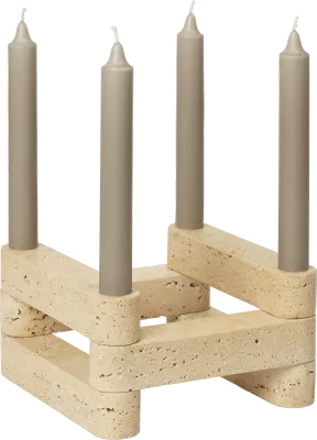 Набор подсвечников Ferm Living Newel, 6 предметов, мрамор, 10 7 см, бежевый
