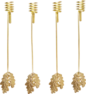 Набор подсвечников Ferm Living Oak Leaf, 4 предмета, латунь, 16 3,5 см, золотистый