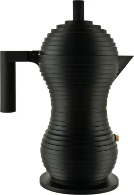 Гейзерная кофеварка Alessi, Pulcina, 300 мл, алюминий, чёрная
