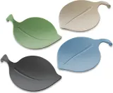 Набор закусочных тарелок Koziol Leaf-On, 4 предмета, овальные, 9 14 см, пластик, разноцветные — фото 1