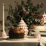 Тортница сервировочная Alessi Delight, круглая, фарфор, 22 см, красная — фото 2