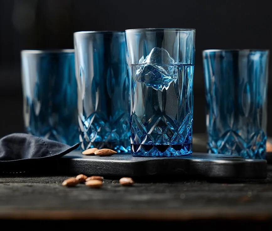 Набор 4 стакана lyngbyglas, sorrento, 4 шт., стекло, синий · арт. fabr 32746