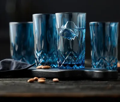 Набор 4 стакана lyngbyglas, sorrento, 4 шт., стекло, синий · арт. fabr 32746