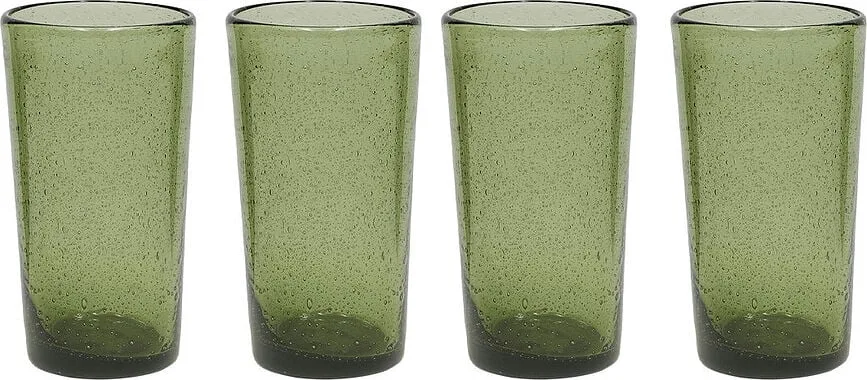 Набор 4 стакана oyoy, kuki, 4 шт., стекло, зелёный · арт. fabr L301337