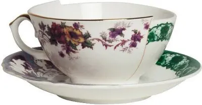 Чашка с блюдцем Seletti Isidora, 10,5 см, костяной фарфор, разноцветная