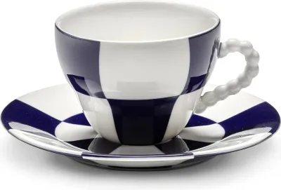 Чашка с блюдцем Serax Les Objets Mouleversants, 200 мл, фарфор, синяя