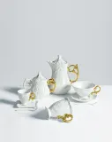 Чашка с блюдцем Seletti I-Wares Gold, 7 см, фарфор, белая — фото 2