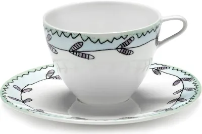 Набор чашек с блюдцами serax midnight flowers, 2 шт., костяной фарфор, синий · арт. fabr B9223132-403