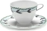 Набор чашек с блюдцами serax midnight flowers, 2 шт., костяной фарфор, синий · арт. fabr B9223126-403 — фото 1