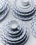 Блюдце для эспрессо Alessi La Bella Tavola, фарфор, 12 см, синее — фото 4