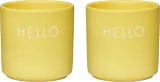 Набор подставок для яиц Design Letters Hello, 2 шт., костяной фарфор, 4.5 см, жёлтые — фото 1