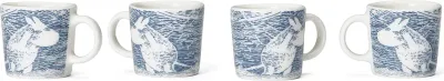Набор кружек Arabia Finland Muminki Snow Blizzard, 4 предмета, фарфор