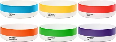 Набор салатников Copenhagen Design Pantone, 6 предметов, фарфор, 14,5 см, разноцветный